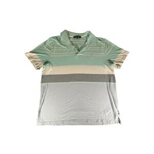 Brooks Brothers Shirt Adult XXL White Blue Striped Supima Polo Pullover Mens